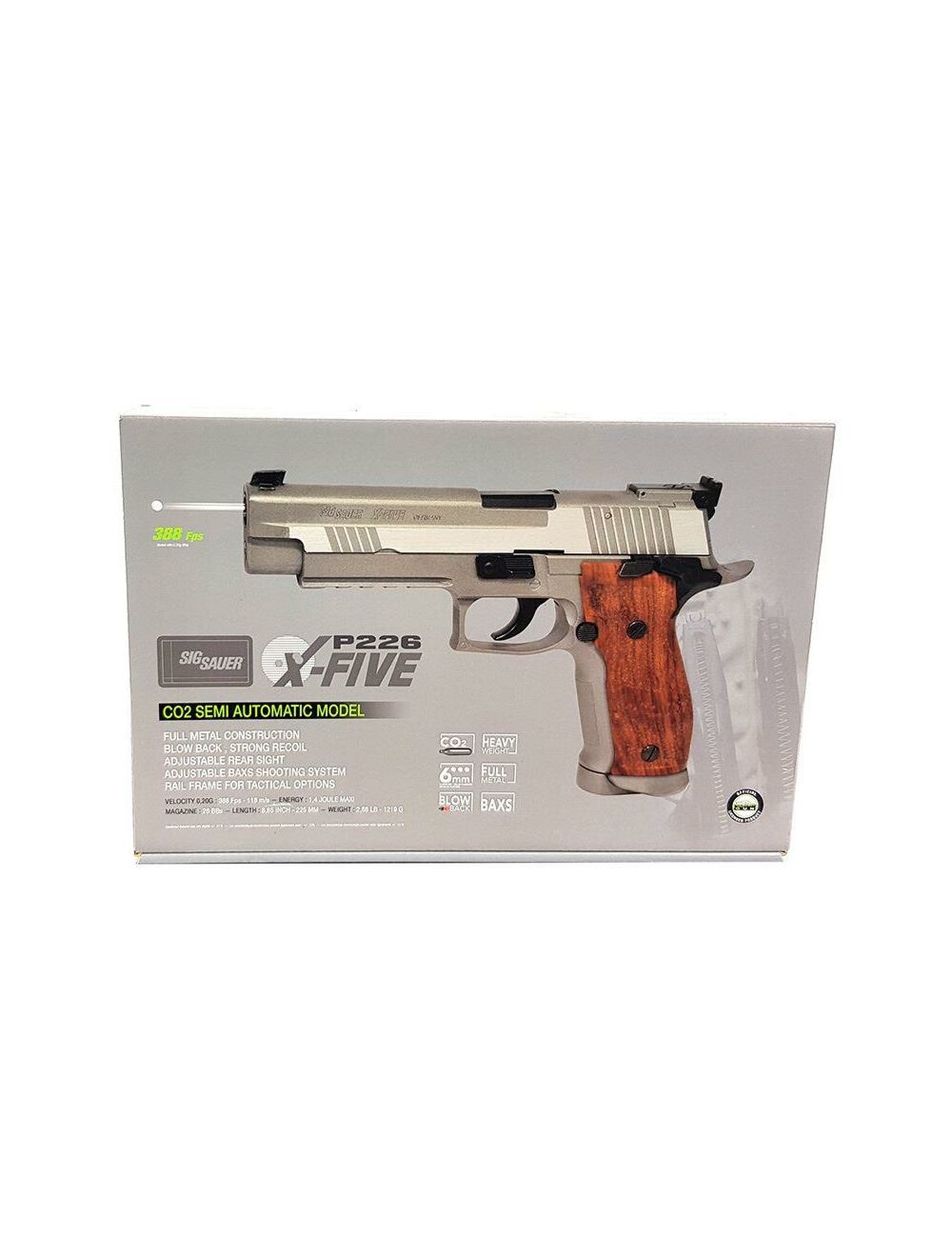 Sig Sauer X-Five Hairline BAX Co2 Blowback Pistol (Silver