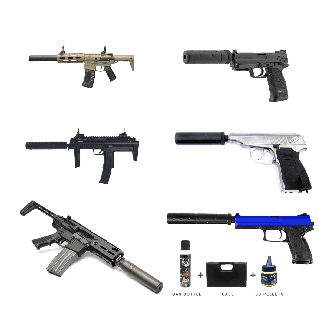 The Top Selling Six Airsoft Guns with Silencers!